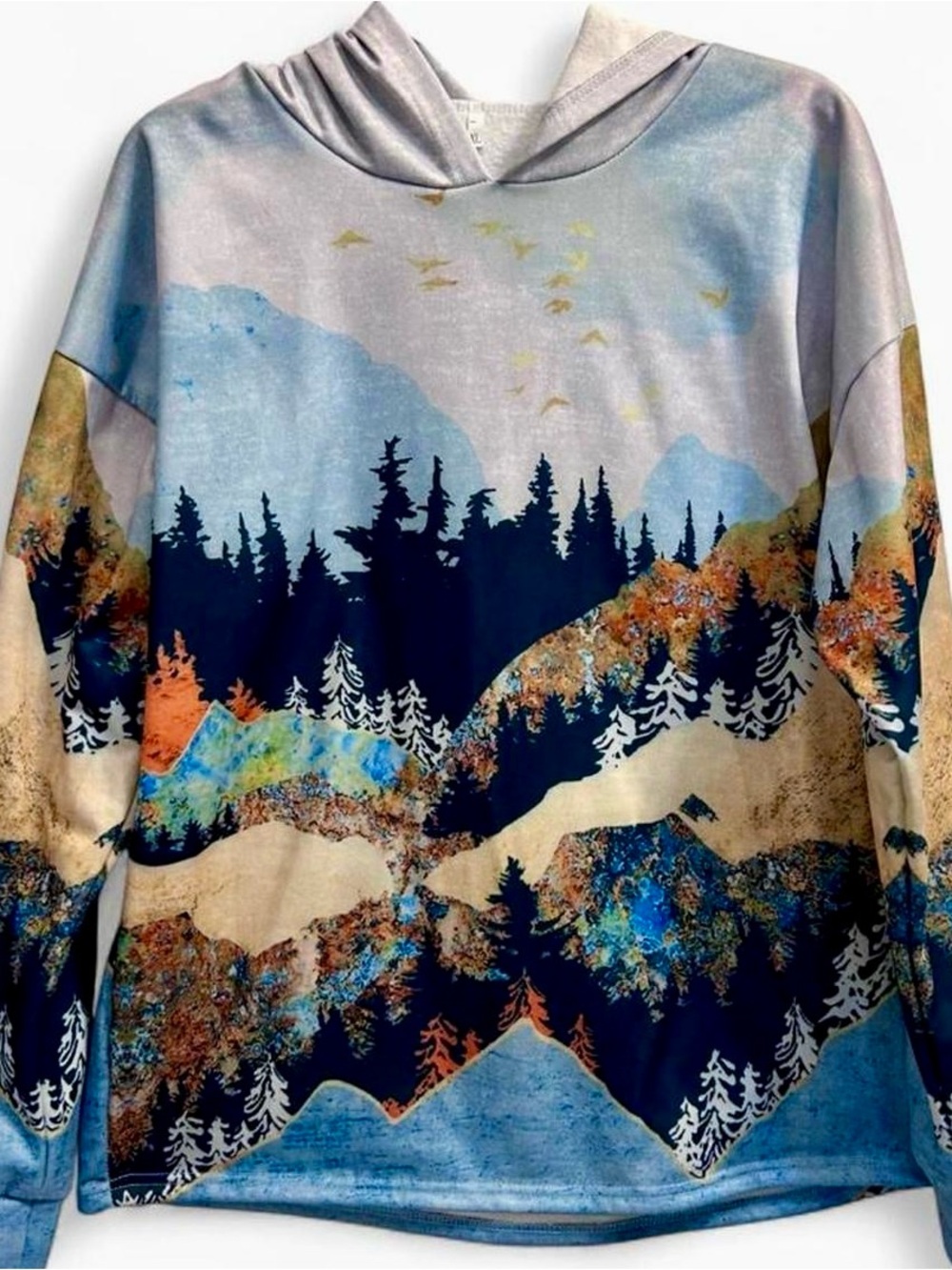 Multicolored nature print hoodie